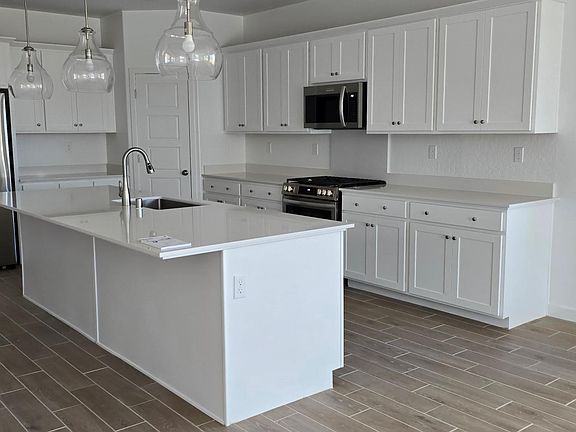Kitchen with stainless steel appliances
