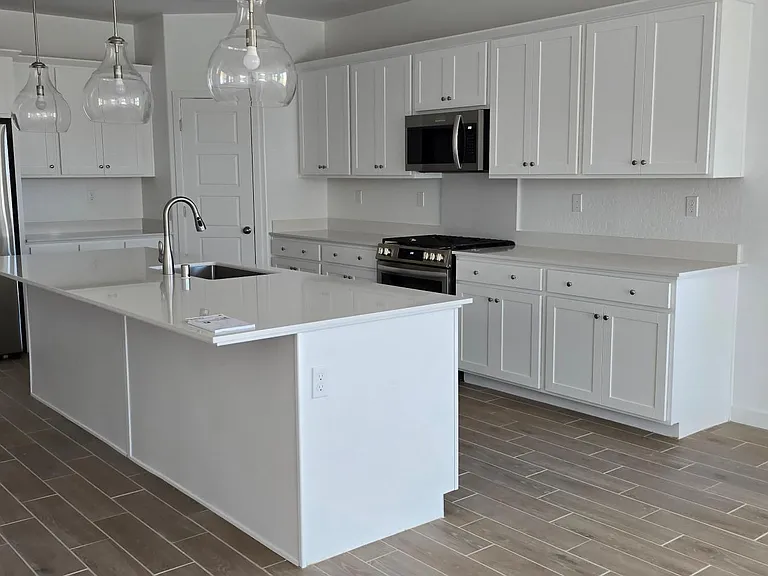 Kitchen with stainless steel appliances