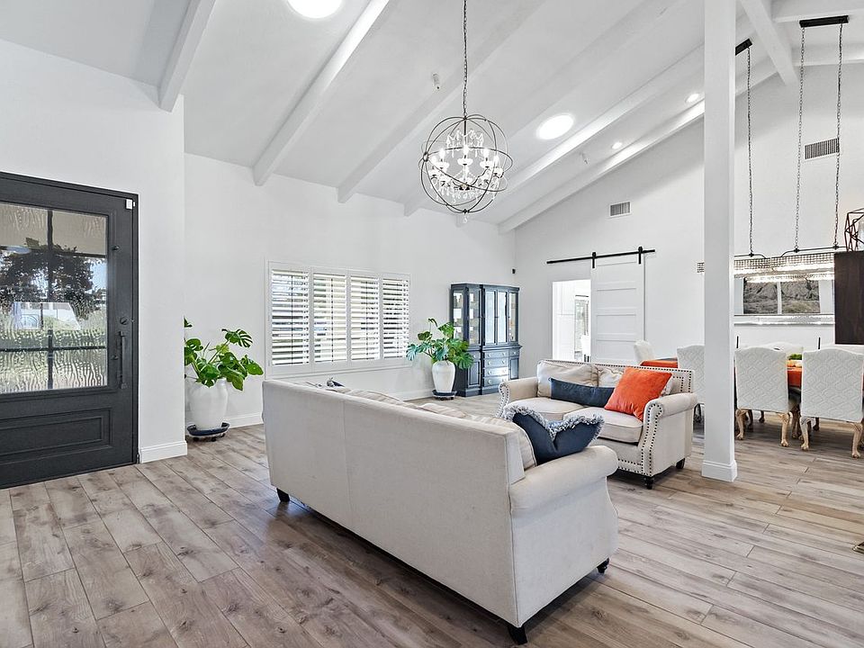 front door and living room