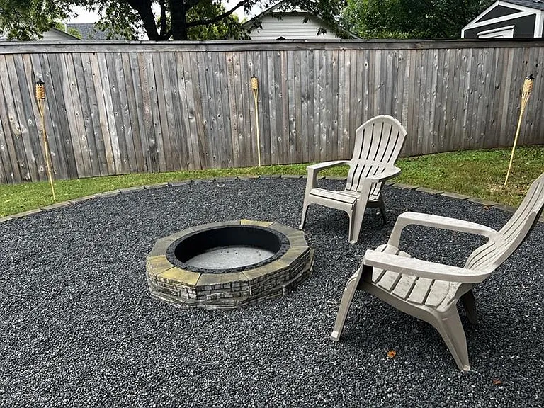 Backyard has a new fire pit