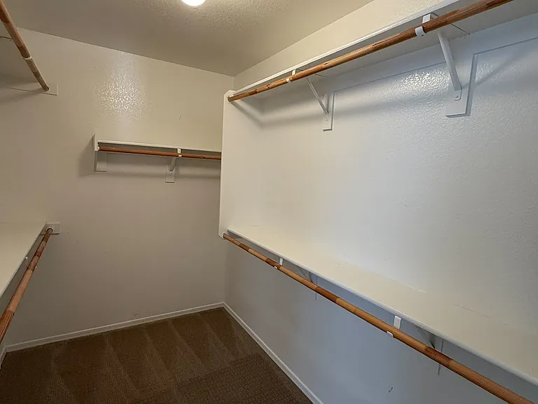 Generous walk-in closet offering plenty of storage.