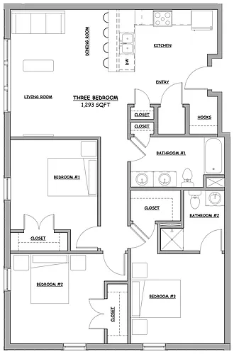 Floor plan 3 Bedroom