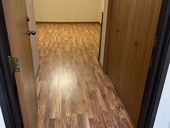 Entrance to the condo unit. Coat closet on the right hand side with light.