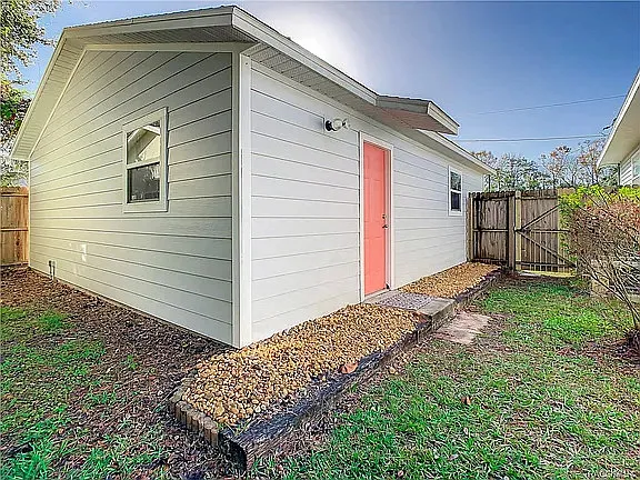 Rear garage entrance