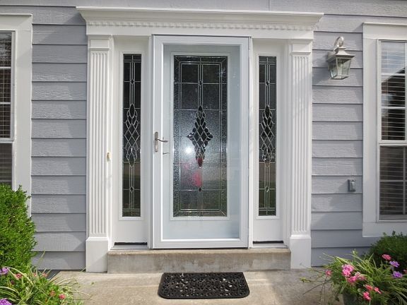 Leaded glass front door