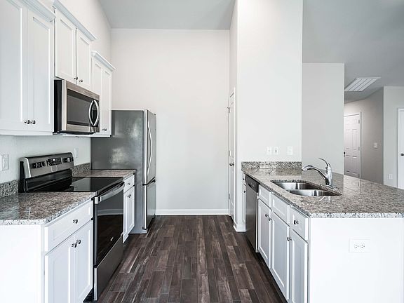 Stainless steel appliances are included