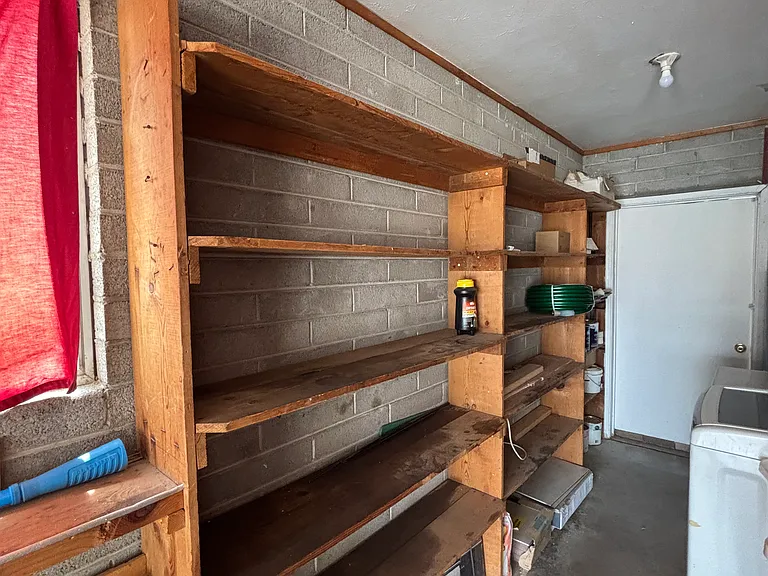 Built in storage space in garage