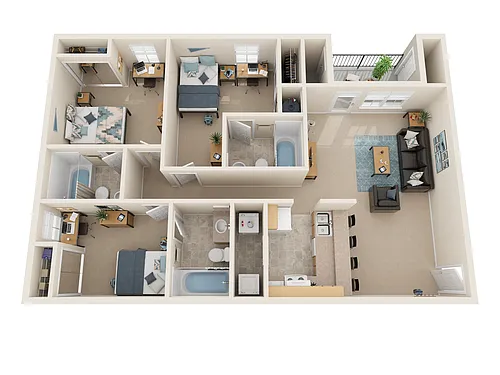 Floor plan Three Bedroom