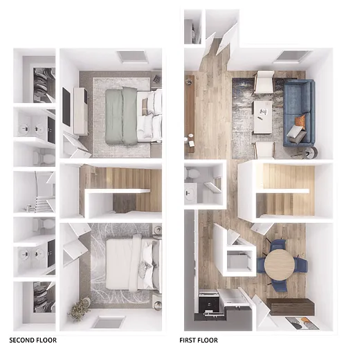 Floor plan B2 - 2Bed, 1.5Bath
