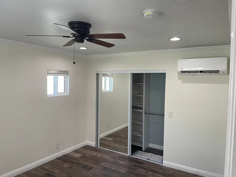 Bedroom closet, ceiling fan, Heating and Cooling