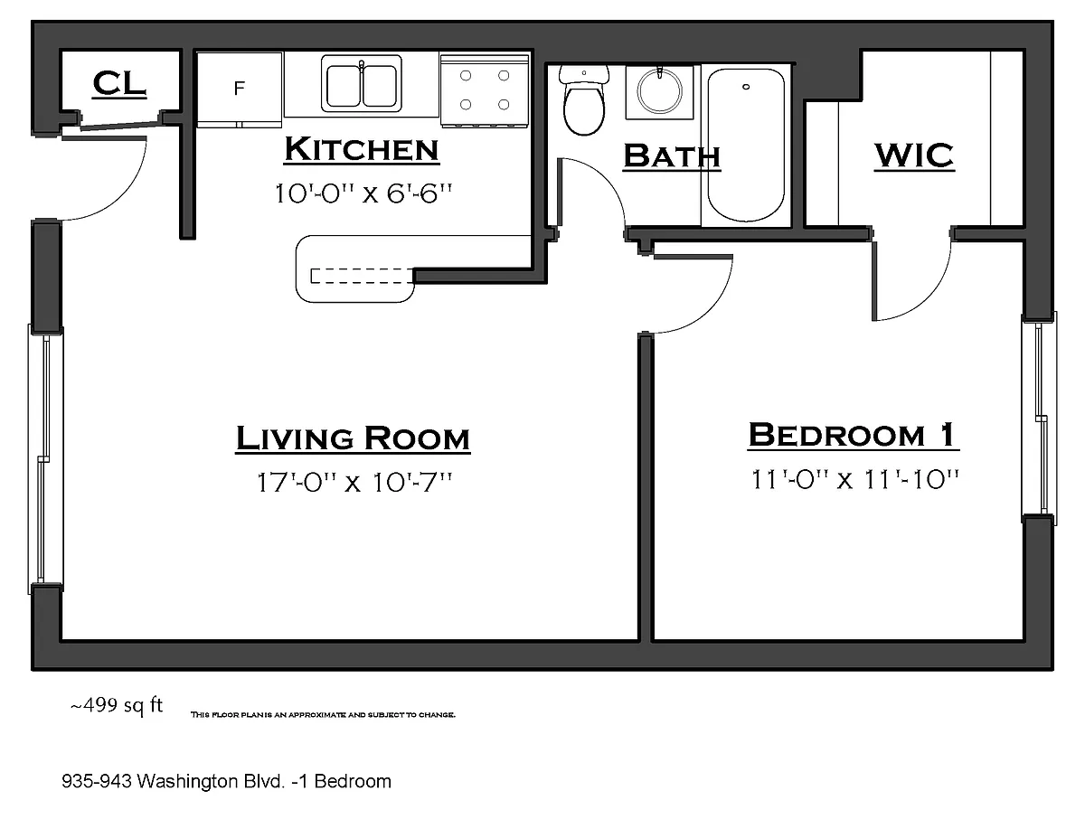Floor plan One Bedroom