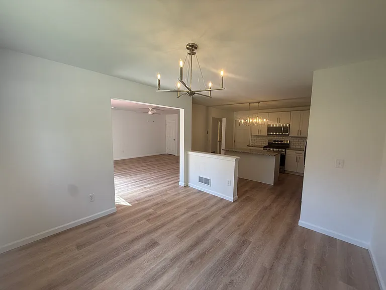 Dining room/kitchen into living room
