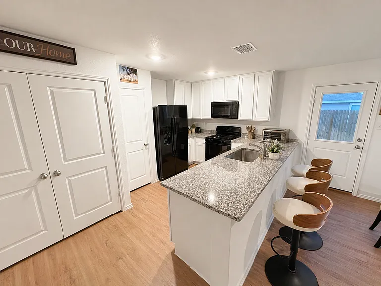 Kitchen and door to backyard