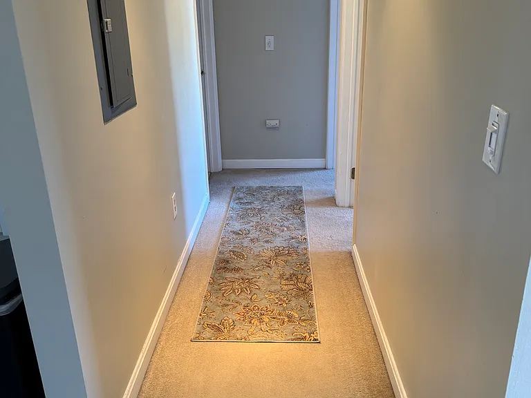 Hallway from Kitchen/Living room to bedrooms and bathroom