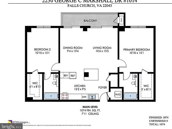 5th image of 2230 George C Marshall Dr APT 1014