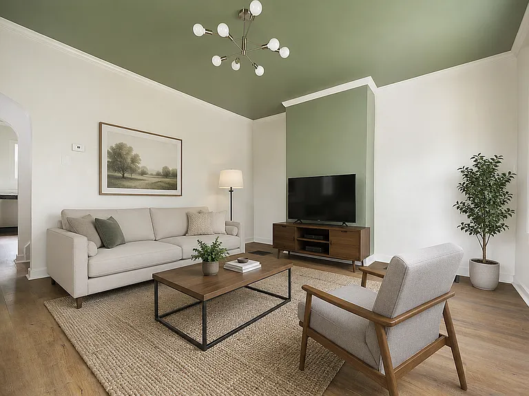 Virtually staged living room