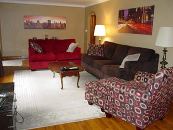 Check out this nice living room with hardwood floors.