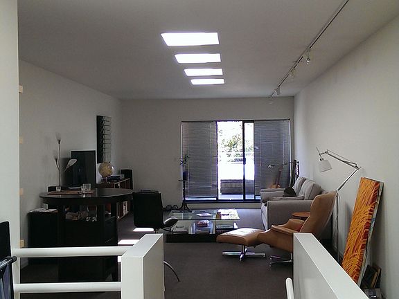 Looking toward the living area, and deck on the far end