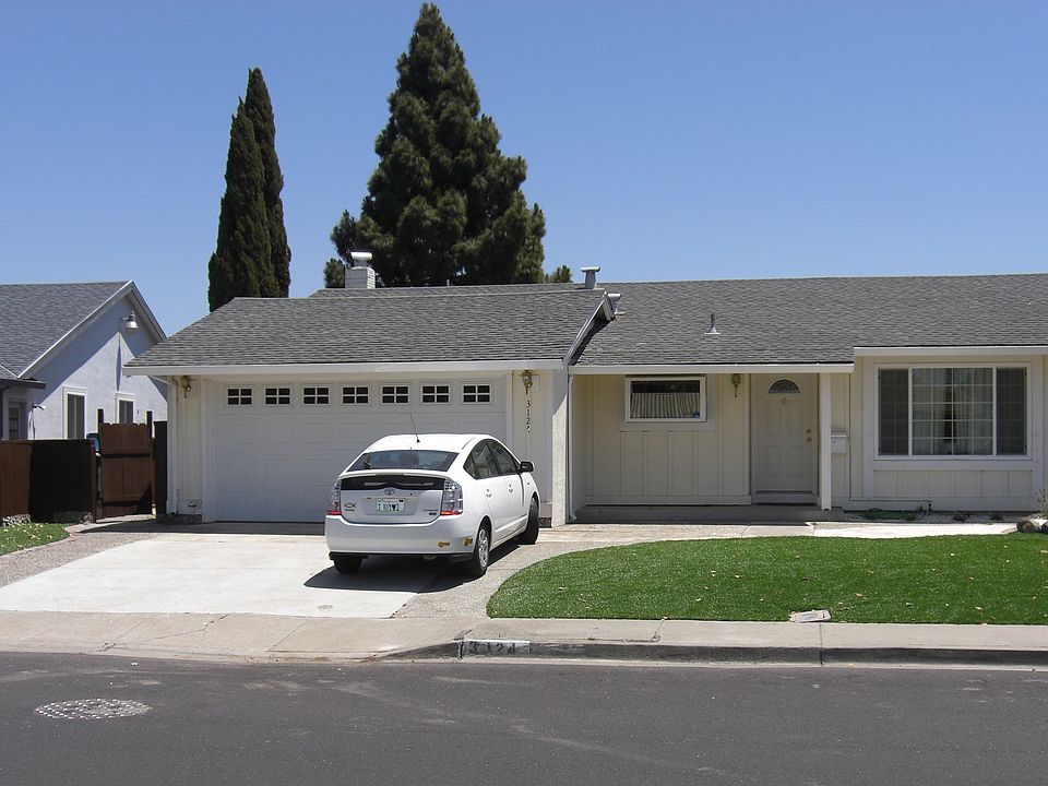 The front of the house with artificial lawn.