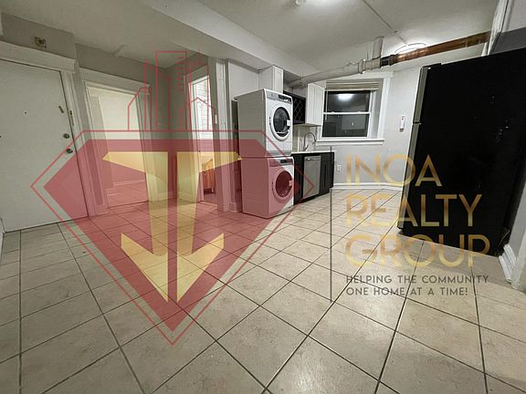 Open dining area next to the kitchen.