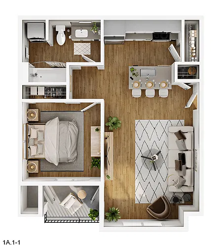 Floor plan 1x1 MFTE