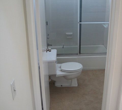 looking down at bath