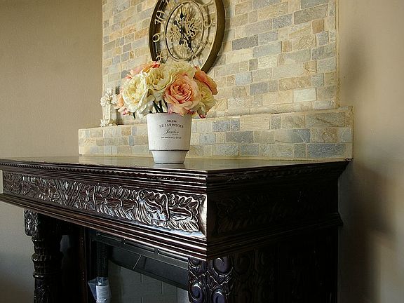 MASSIVE carved fireplace