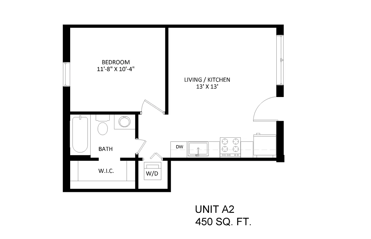 Floor plan 1 bedroom 1 bath