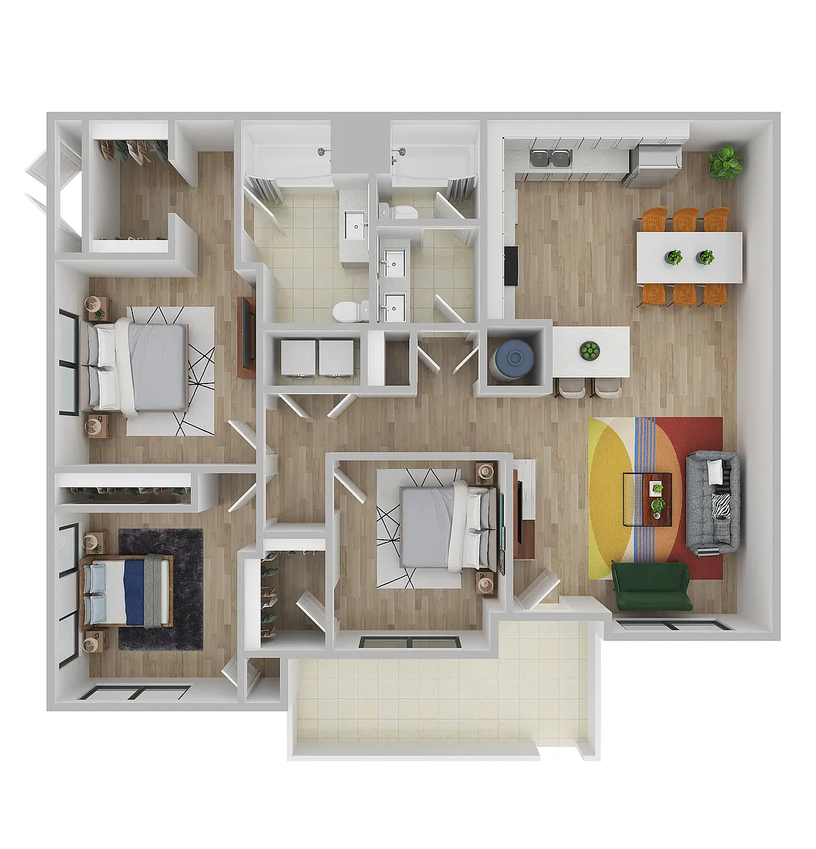 Floor plan 3 Bedroom 2 Bathroom