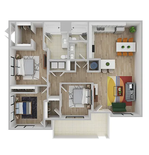 Floor plan 3 Bedroom 2 Bathroom