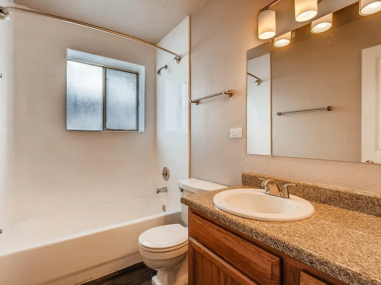 Our Apartment Bathroom at Scandia Apartments in Englewood, Colorado