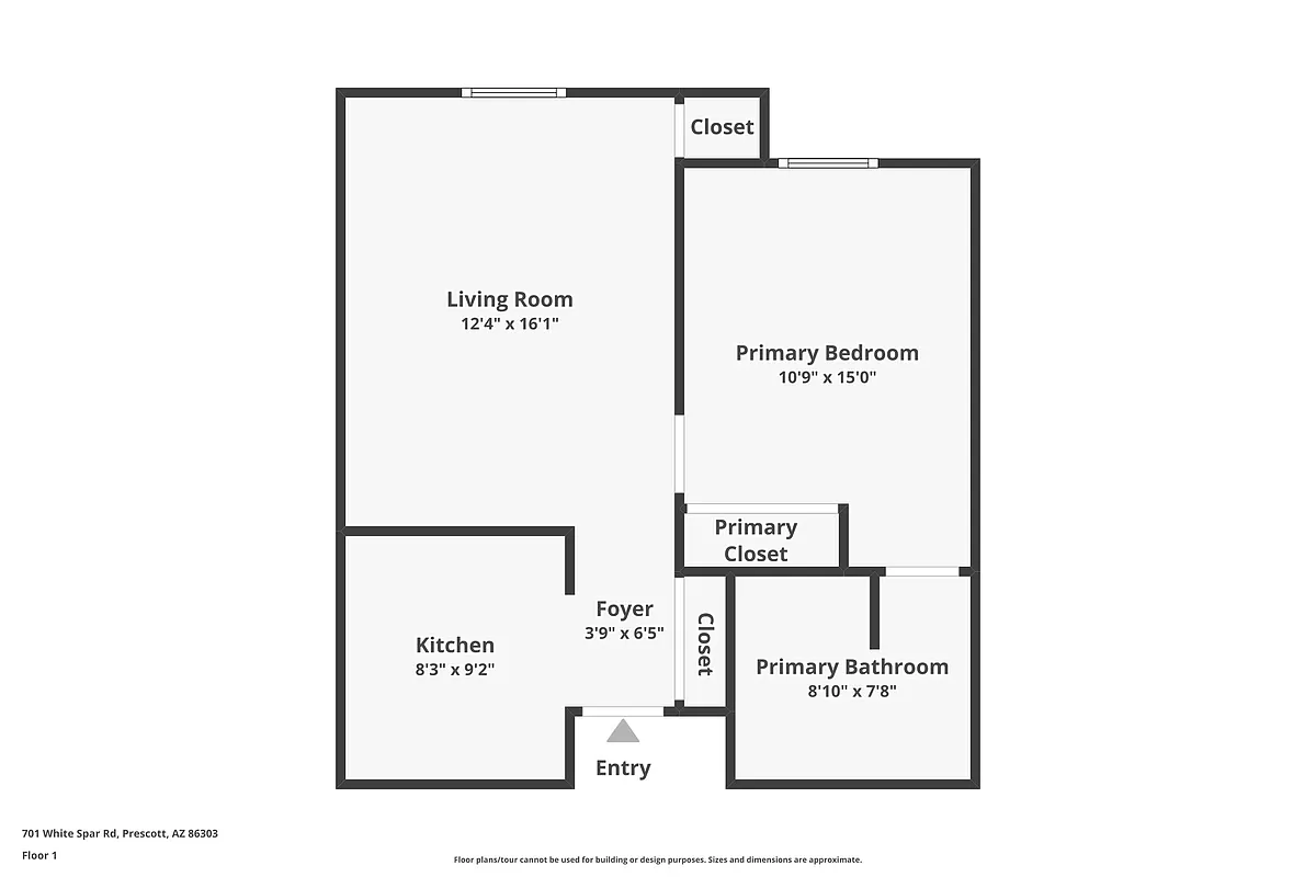 Floor plan 1 Bed 1 Bath Classic