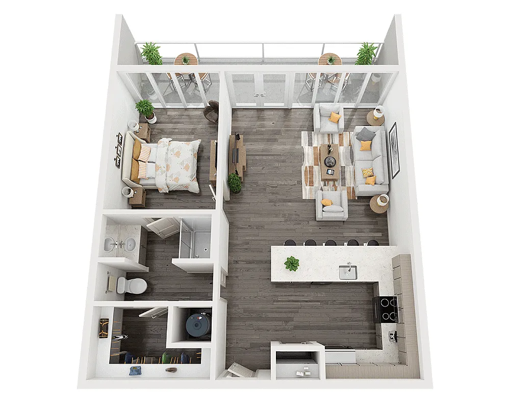Floor plan One Bedroom A1H