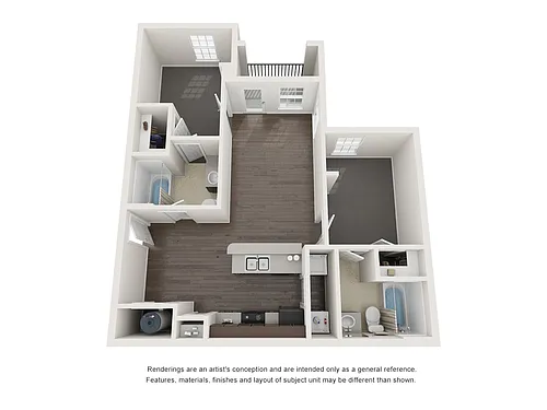 Floor plan Unfurnished - 2 BR