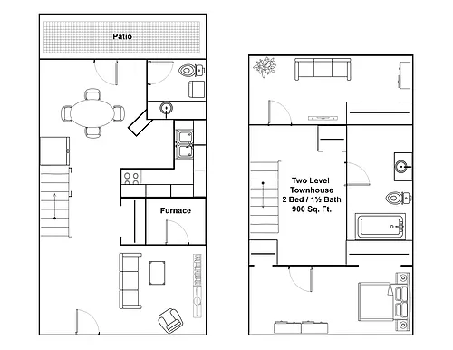 Floor plan 1 Bedroom with Den