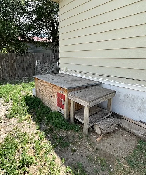 Work area in the backyard.