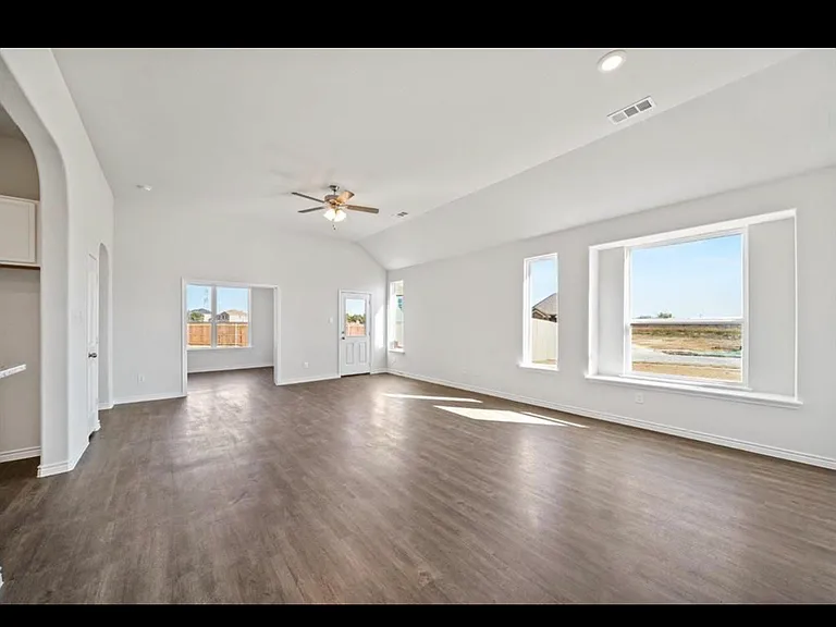 Open living and dining space