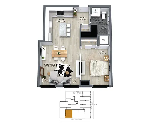 Floor plan 08 Tier Junior One Bedroom