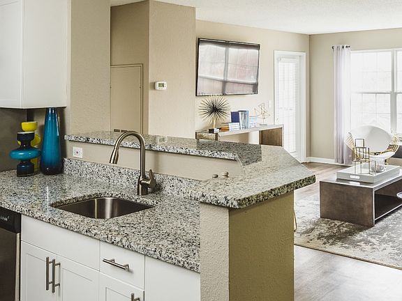 Reimagined kitchen with granite countertops