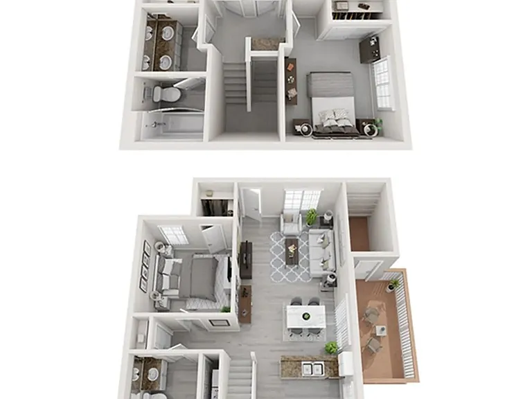 A 3D floor plan rendering of The Imperial