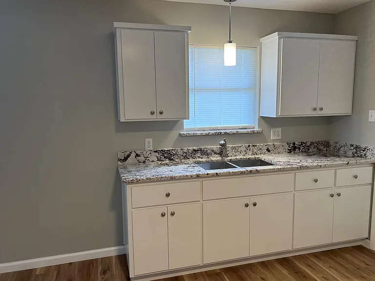 Kitchen with granite countertops