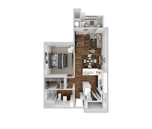 Floor plan One Bedroom - Miller