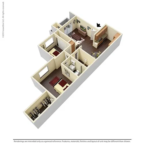 Floor plan 2x2C
