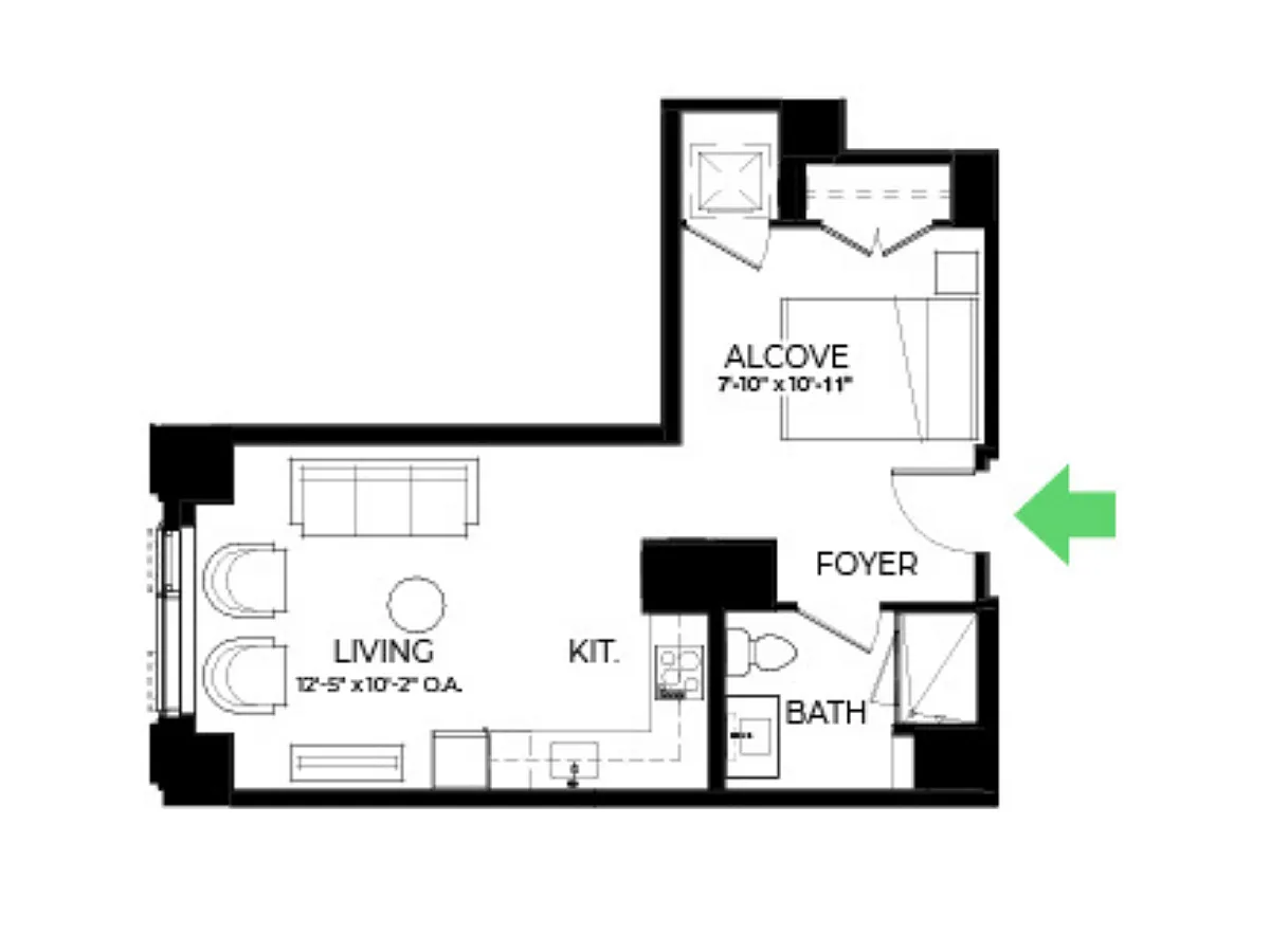 Floor plan S18 | Studio | 1 Bath