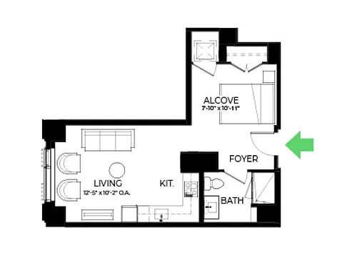 Floor plan S18 | Studio | 1 Bath