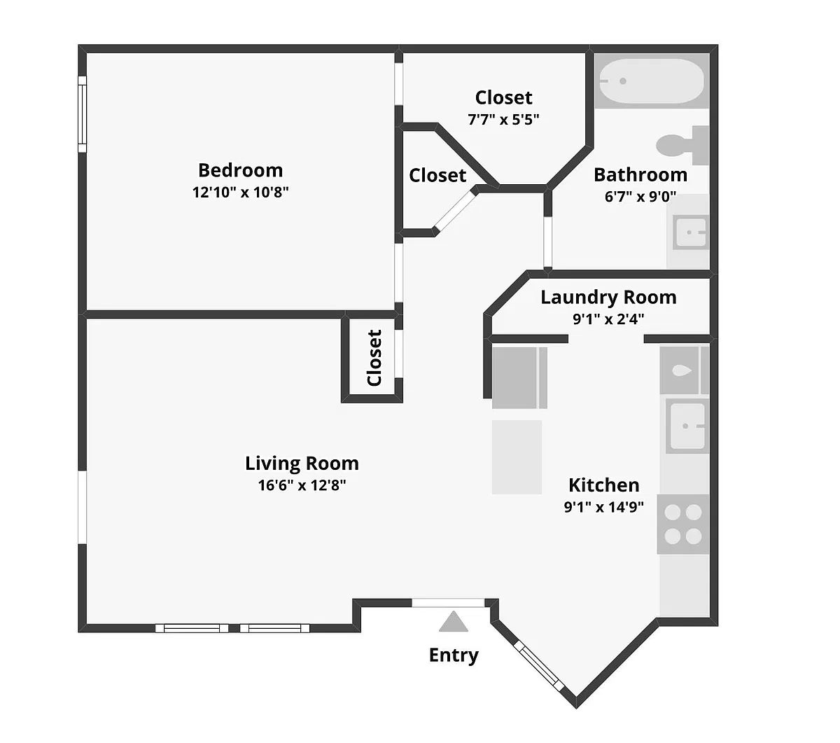 Floor plan One Bedroom