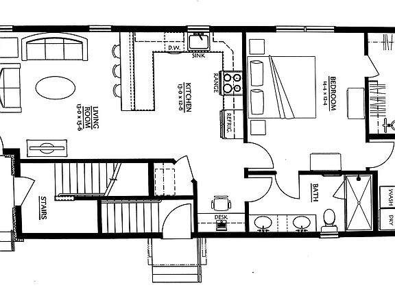 Spacious Layout. 1200 Square Foot!!