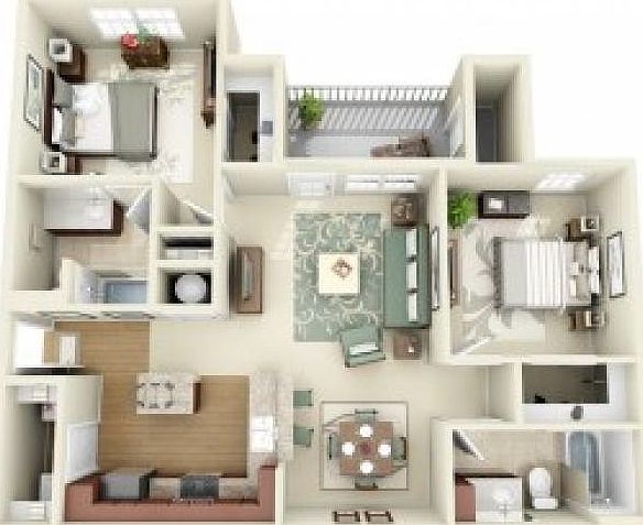 split floor plan