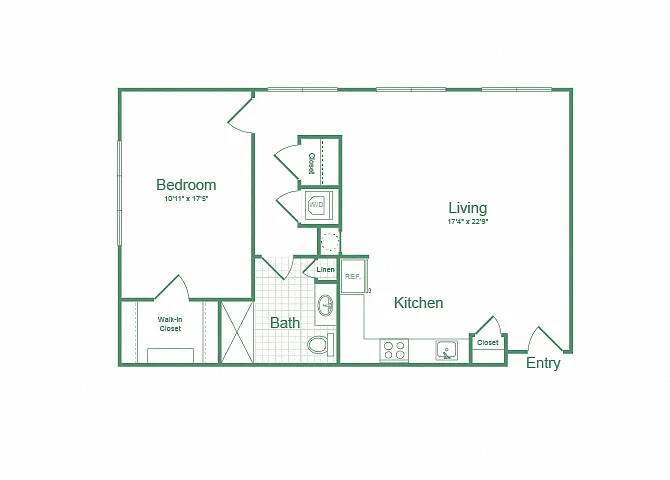 Floor plan One Bedroom A7