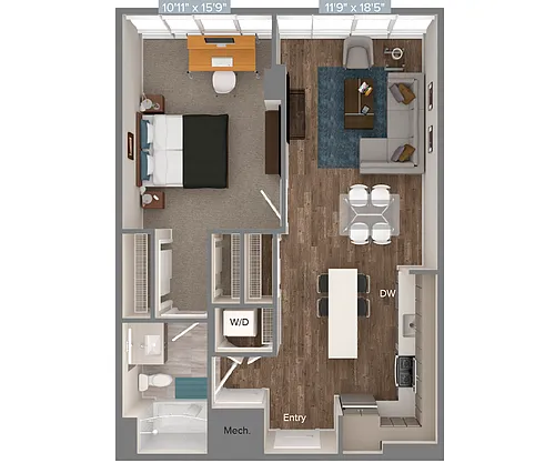 Floor plan A5-735sf-U